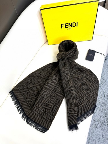 Fendi New Unisex Double F Jacquard Scarf Size: 35 * 180 CM