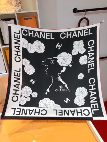 Chanel Fashion Logo Printed Twill Silk Scarf Size: 90 * 90 CM