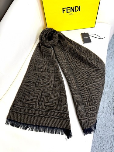 Fendi New Unisex Double F Jacquard Scarf Size: 35 * 180 CM