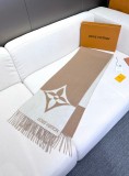 Louis Vuitton Classic Two Color Logo Jacquard Tassel Wool Scarf Size: 32.5 * 192 CM