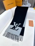 Louis Vuitton Classic Two Color Logo Jacquard Tassel Wool Scarf Size: 32.5 * 192 CM