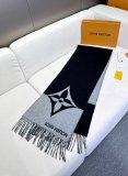 Louis Vuitton Classic Two Color Logo Jacquard Tassel Wool Scarf Size: 32.5 * 192 CM