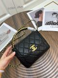Chanel Classic Lychee Pattern Leather Crossbody Bag Size: 21 CM