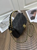 Chanel Classic Lychee Pattern Leather Crossbody Bag Size: 21 CM