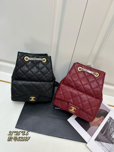 Chanel Classic Leather Bucket Bag Cross Shoulder Bag Size: 21x25x8.5 CM