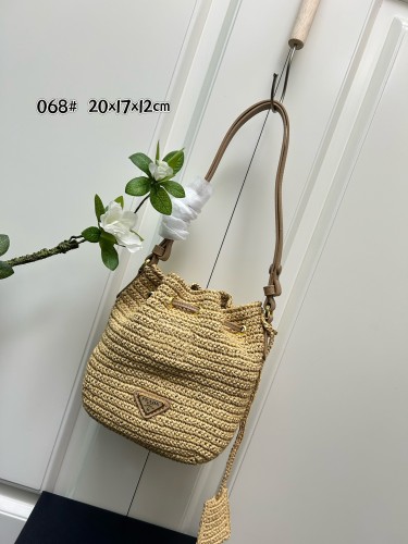 Prada Fashion Fake Style Woven Bucket Bag Size: 20x17x12 CM