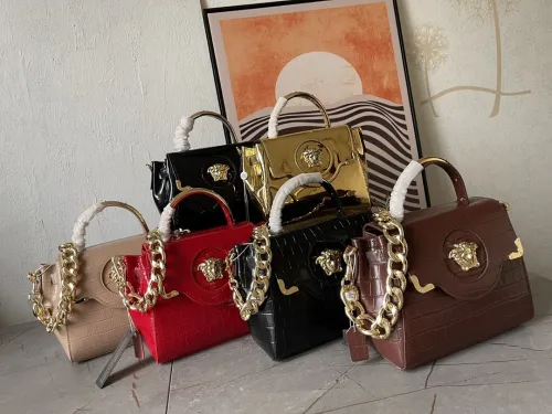 Versace New Fashion Crocodile Pattern Printed Handbag Crossbody Bag Size: 26X12 × 20 CM