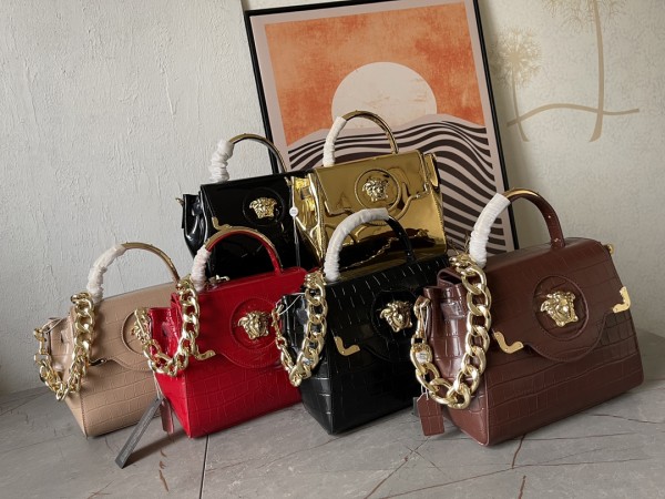 Versace New Fashion Crocodile Pattern Printed Handbag Crossbody Bag Size: 26X12 × 20 CM