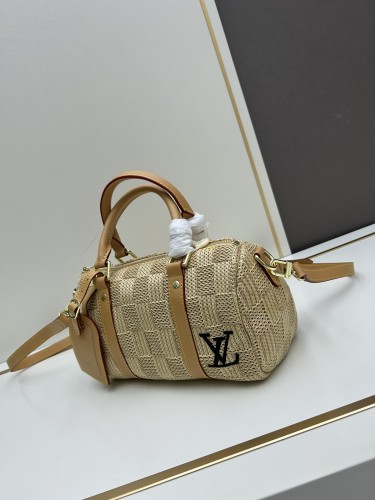 Louis Vuitton Fashion Straw Keepall Pillow Bag Size: 25x14x12 CM