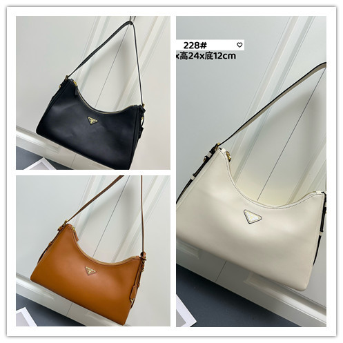 Prada New Classic Leather Underarm Bag Crossbody Bag Size: 38X24 × 12 CM