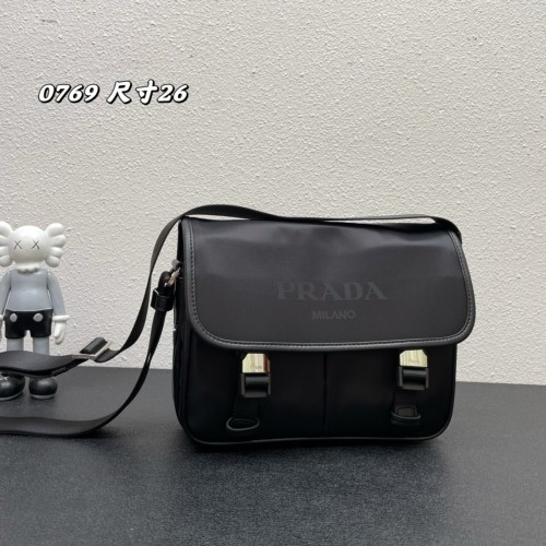 Prada New Classic Men's Waterproof Handbag Size: 26x20x9 CM