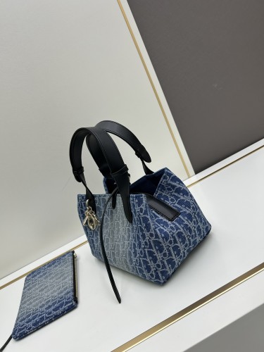Dior Classic Casual Denim Handbag Size: 23x 14 x 12 CM