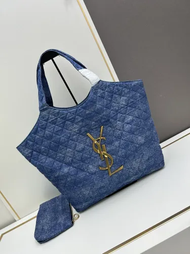 Yves Saint Laurent Fashion Casual L Blue Cowboy Handbag Size: 58x 42CM