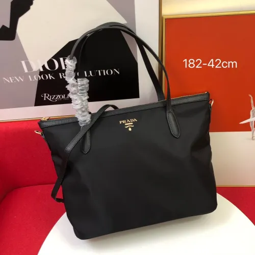 Prada Classic Oxford Cloth Leather Handbag Shopping Bag Size: 44x29x15 CM