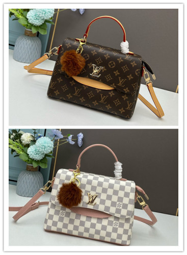 Louis Vuitton New Classic Logo Leather Handbag Crossbody Bag Size: 27x18x12 CM