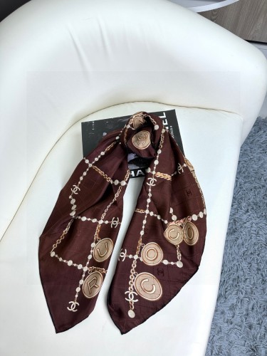 Chanel Versatile Small Fragrance Pearl Dark Pattern Jacquard Silk Square Towel Size: 90 * 900 CM