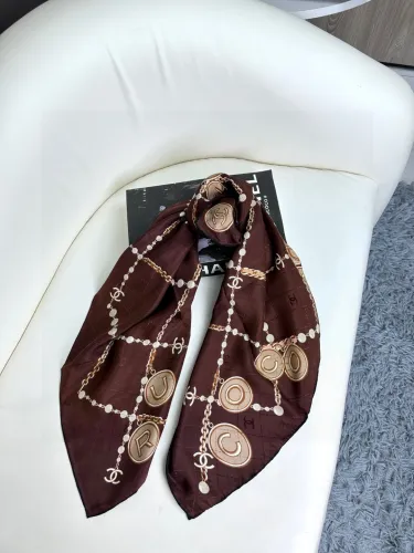 Chanel Versatile Small Fragrance Pearl Dark Pattern Jacquard Silk Square Towel Size: 90 * 900 CM