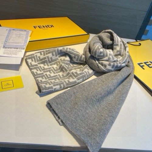 Fendi New Classic Unisex Double Sided Jacquard Wool Scarf Size: 30 * 180 CM