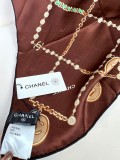 Chanel Versatile Small Fragrance Pearl Dark Pattern Jacquard Silk Square Towel Size: 90 * 900 CM