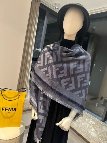 Fendi New Unisex Double Sided Jacquard Wool Scarf Size: 140 * 140 CM