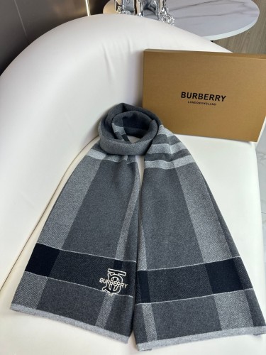 Burberry Classic Men's Embroidered TB Grid Cashmere Scarf Size: 32 * 180 CM