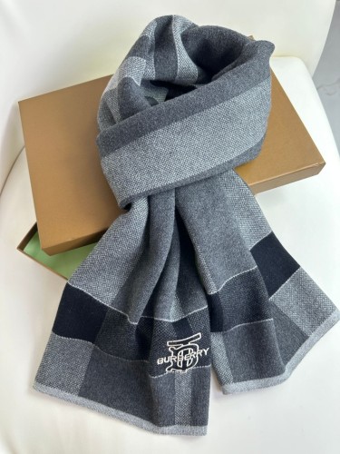 Burberry Classic Men's Embroidered TB Grid Cashmere Scarf Size: 32 * 180 CM