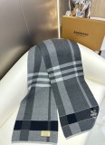 Burberry Classic Men's Embroidered TB Grid Cashmere Scarf Size: 32 * 180 CM