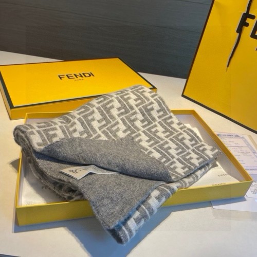 Fendi New Classic Unisex Double Sided Jacquard Wool Scarf Size: 30 * 180 CM