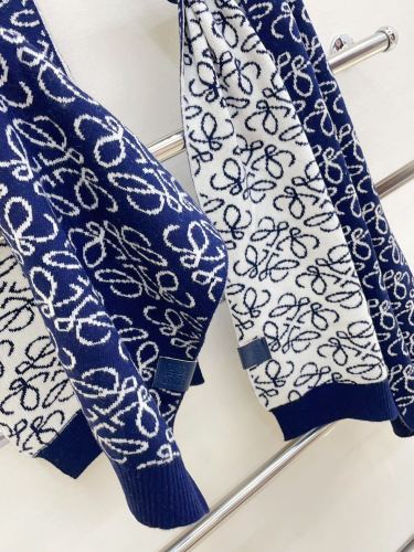 Loewe Classic Double Sided Full Logo Jacquard Wool Scarf Size: 20 * 163 CM