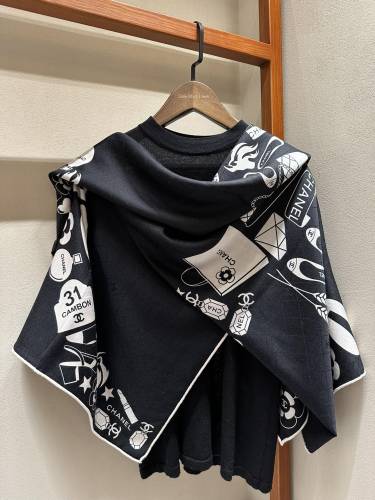 Chanel New Classic Luggage Jacquard Silk Cashmere Square Towel Size: 140 * 140 CM
