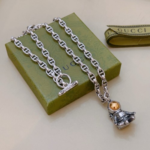 Gucci New Classic Double G Astronaut Pendant Necklace