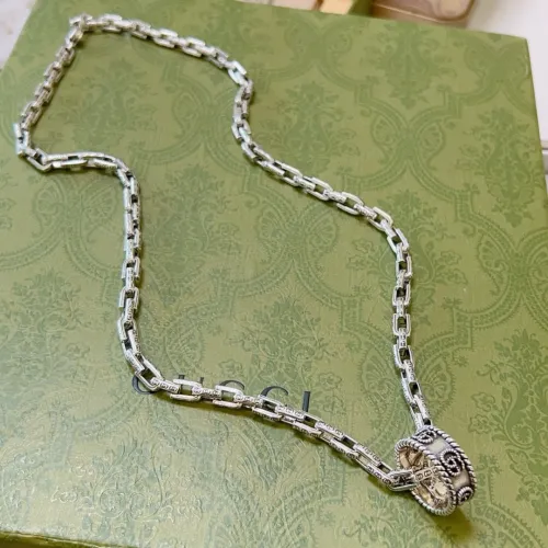 Gucci Unisex Classic Retro Double G Silver Necklace 60CM