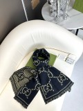 Gucci Classic GG Pattern Jacquard Wool Scarf Size: 47x180 CM