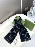 Gucci Classic GG Pattern Jacquard Wool Scarf Size: 47x180 CM