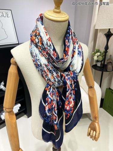 Gucci New Classic GG Colorful Flower Scarf Size: 110 * 200 CM