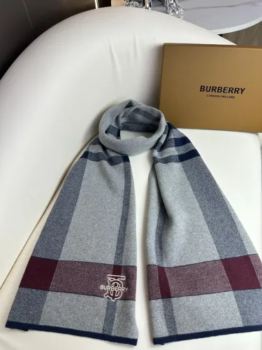 Burberry Classic Men's Embroidered TB Grid Cashmere Scarf Size: 32 * 180 CM