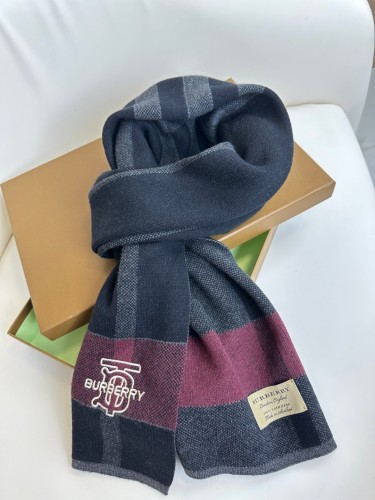 Burberry Classic Men's Embroidered TB Grid Cashmere Scarf Size: 32 * 180 CM