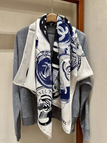 Chanel New Classic Logo Jacquard Cashmere Square Towel Size: 140 * 140 CM