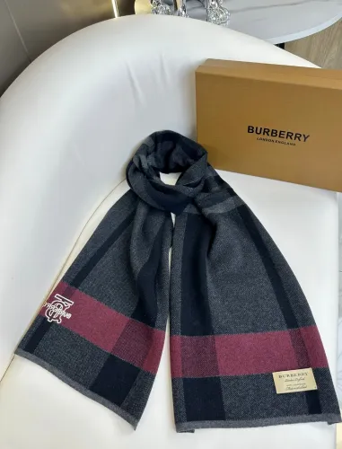 Burberry Classic Men's Embroidered TB Grid Cashmere Scarf Size: 32 * 180 CM
