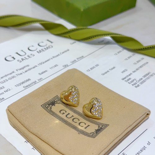 Gucci New Classic Diamond studded Love Earrings