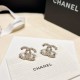 Chanel New Fashion Swarovski Camouflage Rice Grain Pearl Letter Earrings