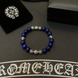 Chrome Hearts Classic Retro Lapis Stone Cross Scout Flower Bracelet