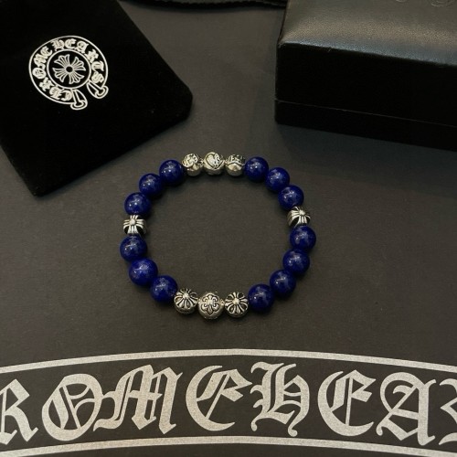 Chrome Hearts Classic Retro Lapis Stone Cross Scout Flower Bracelet