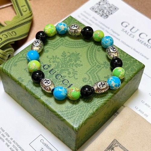 Gucci Personalized Retro Double G Agate Crystal Bracelet 18-24 CM