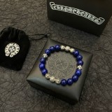 Chrome Hearts Classic Retro Lapis Stone Cross Scout Flower Bracelet