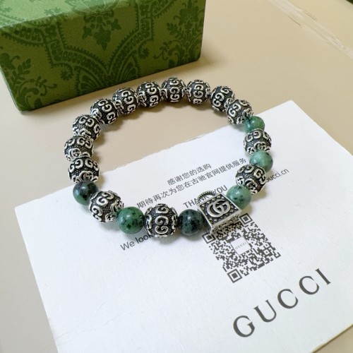Gucci Unisex Classic Double G Medicine King Stone Retro Silver Bracelet 18-24 CM