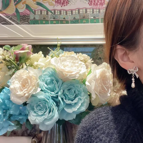 Chanel New Fashion Full Diamond Bow Earrings