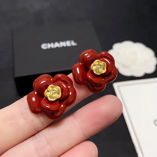 Chanel New Fashion Double C Simple Camellia Earrings