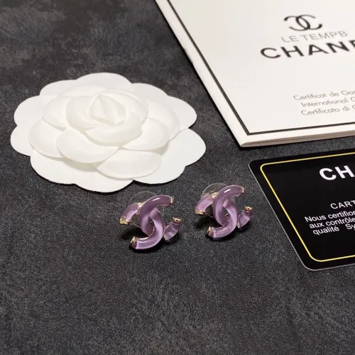 Chanel New Fashion Light Purple Crystal Clear Earrings