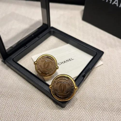Chanel New Fashion Tea Crystal Letter Earrings